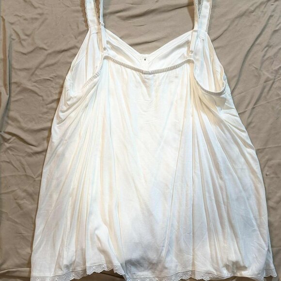 Torrid Size 5 Ivory Babydoll Tank Top, straps, button front, lined - Picture 5 of 9